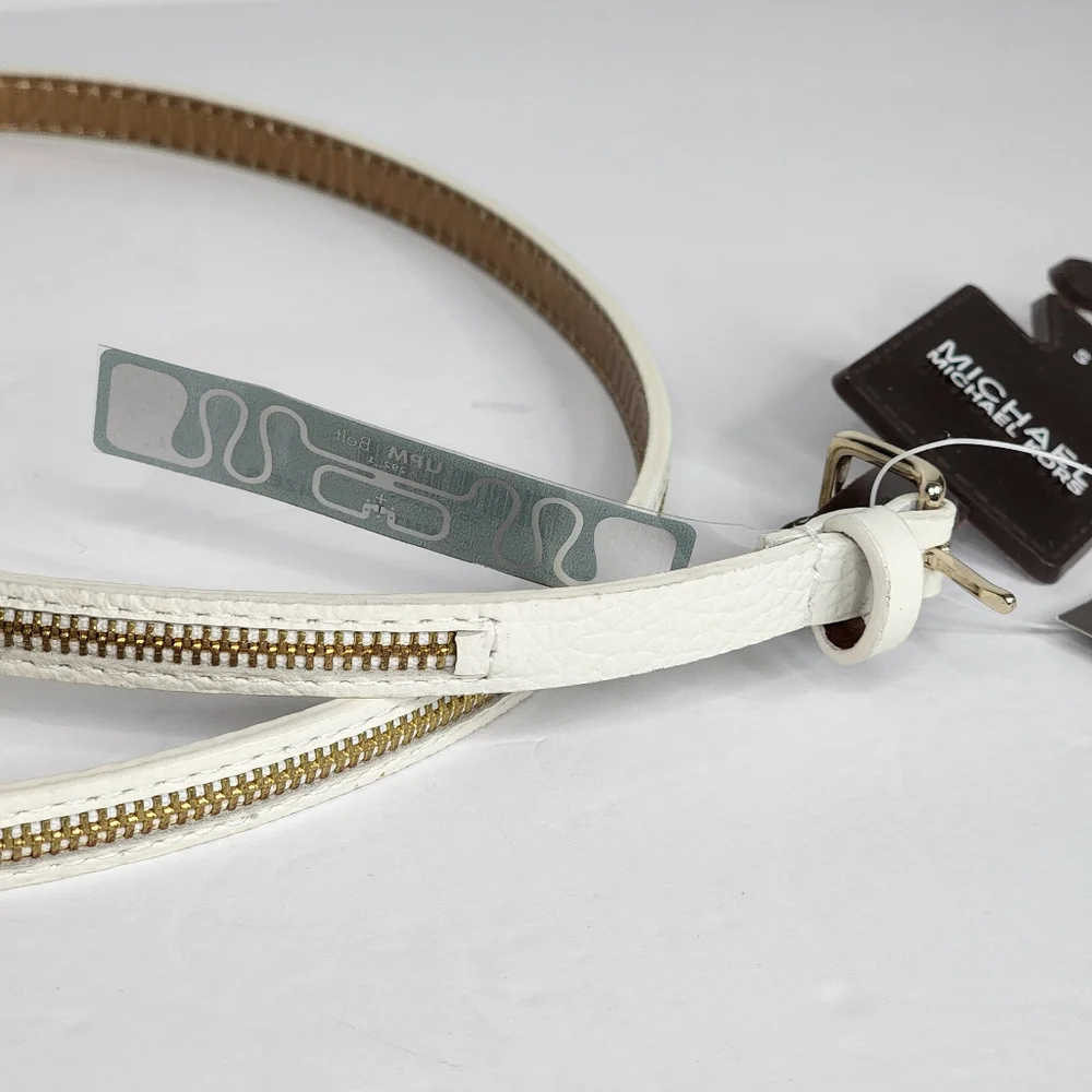 MICHAEL KORS White Leather Belt NWT.